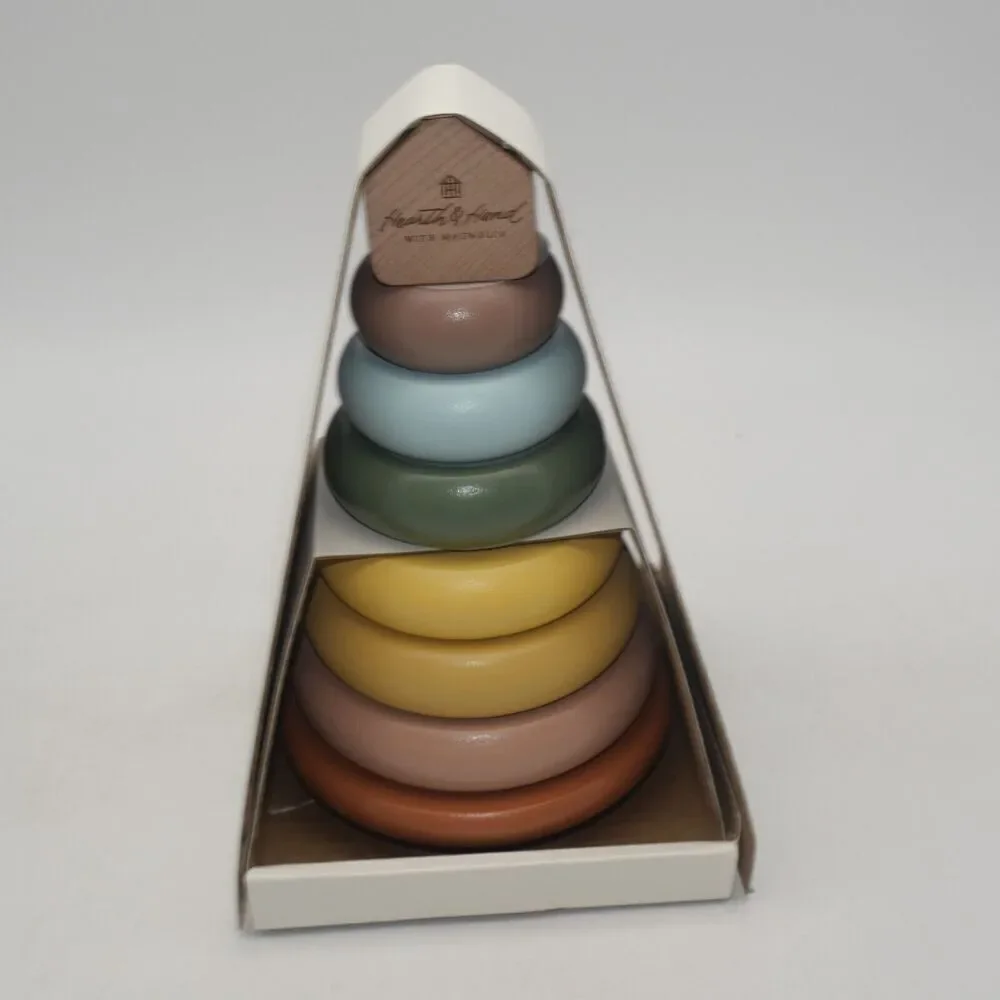NEW Hearth & Hand With Magnolia Wood Ring Stacker Baby Learning Stacking Toy